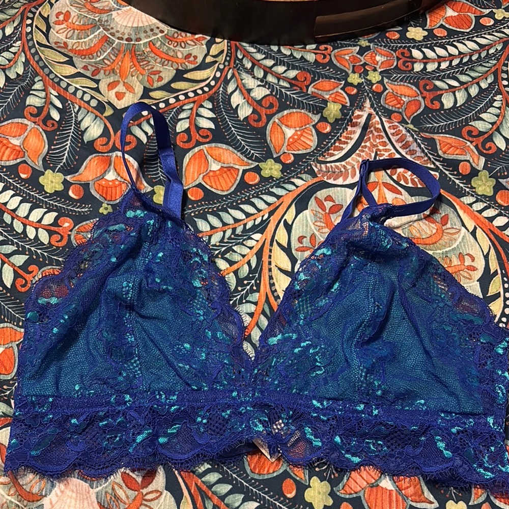 Rue21 Blue and Purple Lace Triangle Bra